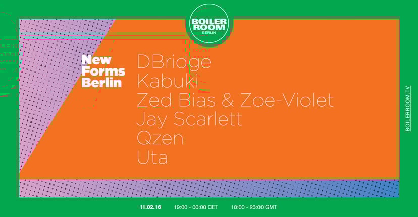 Flyer for event New Forms Berlin: DBridge, Kabuki & friends.