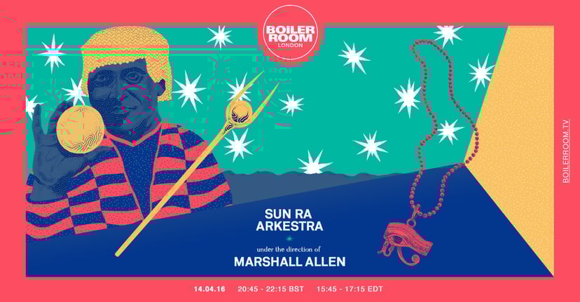 Flyer for event London: The Sun Ra Arkestra.