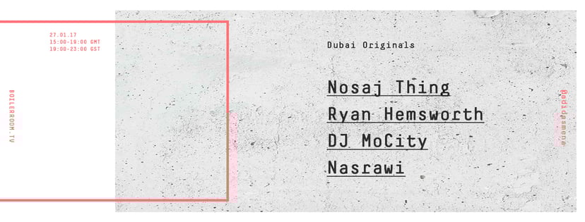 Flyer for event Boiler Room & adidas Originals: Dubai Originals.