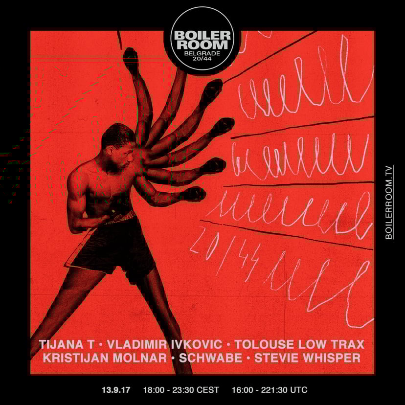 Flyer for event Boiler Room Belgrade: 20/44.