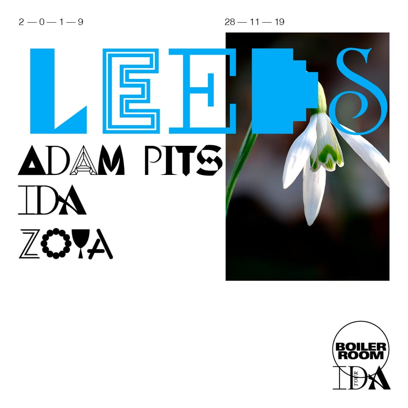 Flyer for event IDA - Leeds.