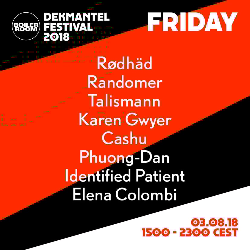 Flyer for event Dekmantel 2018 Friday.
