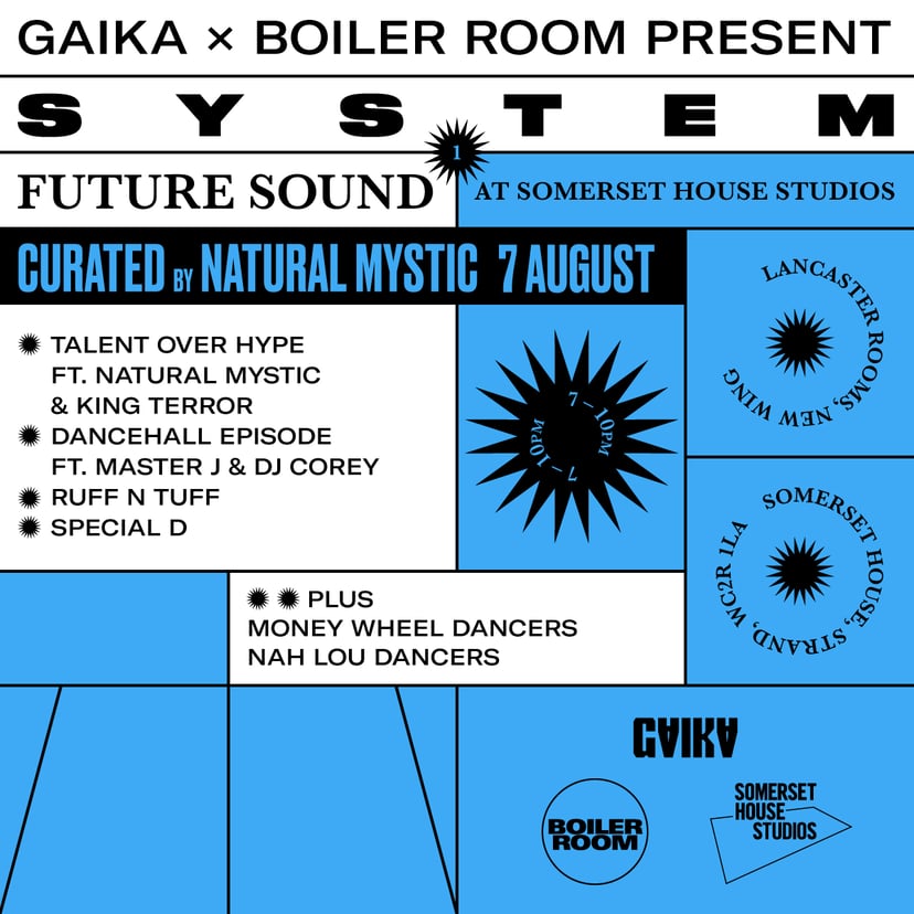 Flyer for event SYSTEM FUTURE SOUND: NATURAL MYSTIC.