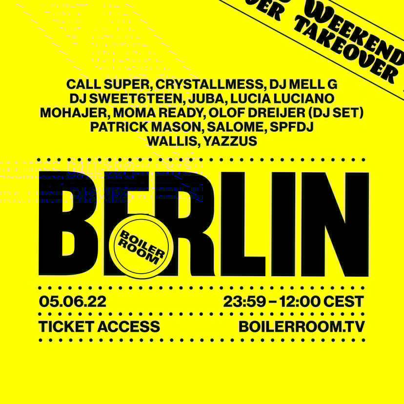 Flyer for event Boiler Room: Berlin - Bank Holiday Sunday.