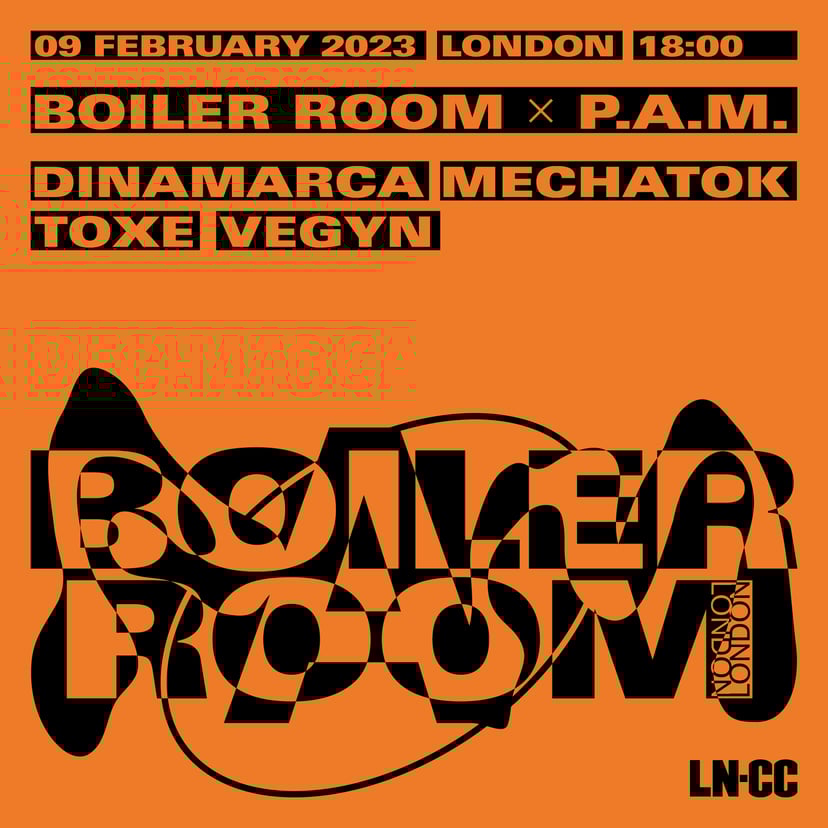 Flyer for event London: P.A.M..