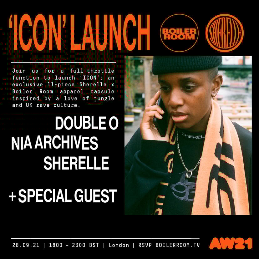 Flyer for event Boiler Room x Sherelle: 'ICON' launch.