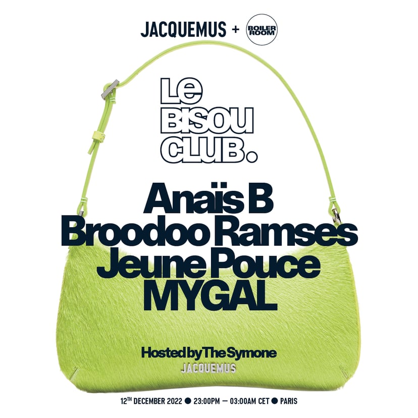Flyer for event Jacquemus: Le Bisou Club.