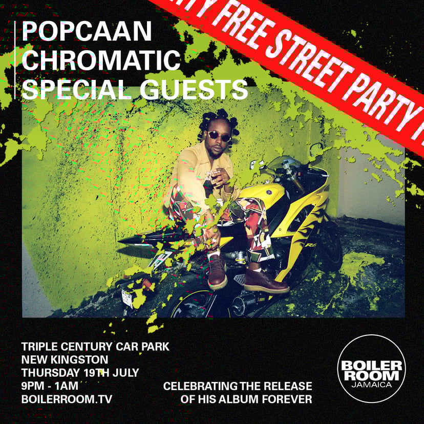 Flyer for event Popcaan and Friends.