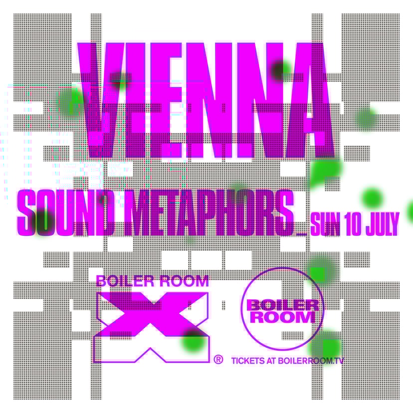 Flyer for event Boiler Room x Sound Metaphors: Vienna.