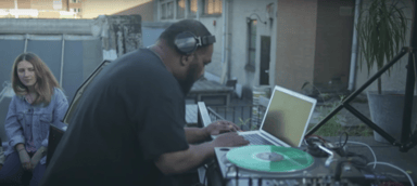 Photo of set DJ Maseo.