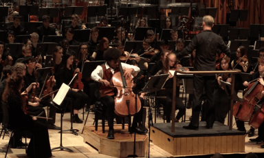 Photo of set NYO and Sheku Kanneh Mason: Shostakovich 'Cello Concerto No1'.