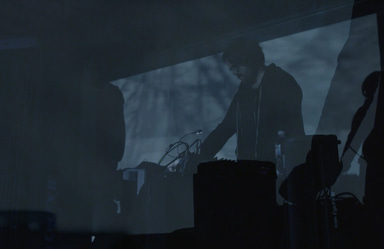 Photo of set Alessandro Cortini.