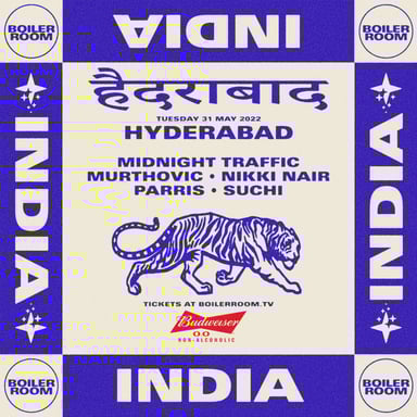 Flyer for event Boiler Room:  Hyderabad.