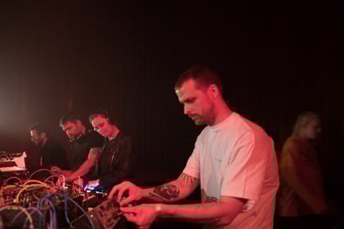 Photo of set Henning Baer, Robert Lippok, LADA, with Speedy J.