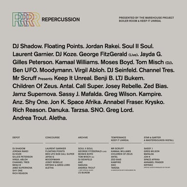 Flyer for event Repercussion.
