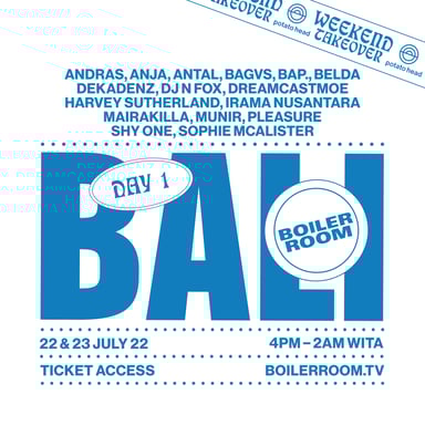 Flyer for event Boiler Room: Bali | Day 1.