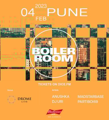 Flyer for event Boiler Room: Pune.