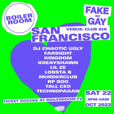 Flyer for event Boiler Room: San Francisco | Week 4.