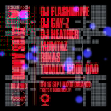 Flyer for event Boiler Room X Zelos Audio: Orlando.