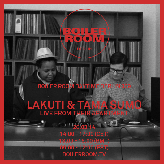 Flyer for event Boiler Room Berlin Daytime: Lakuti & Tama Sumo.