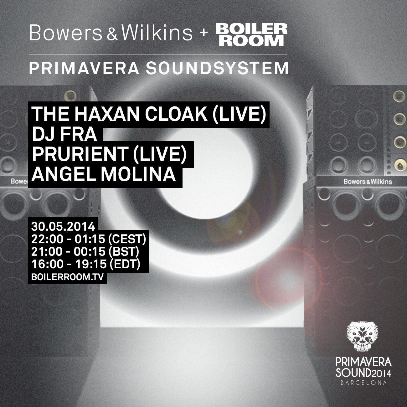 Flyer for event Bowers & Wilkins + Boiler Room Primavera Soundsystem: Day Two.
