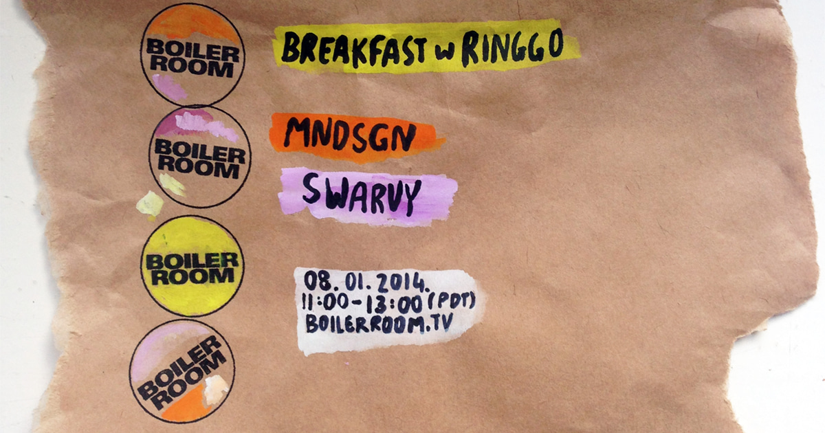 Flyer for event Breakfast with Ringgo: Mndsgn & Swarvy.