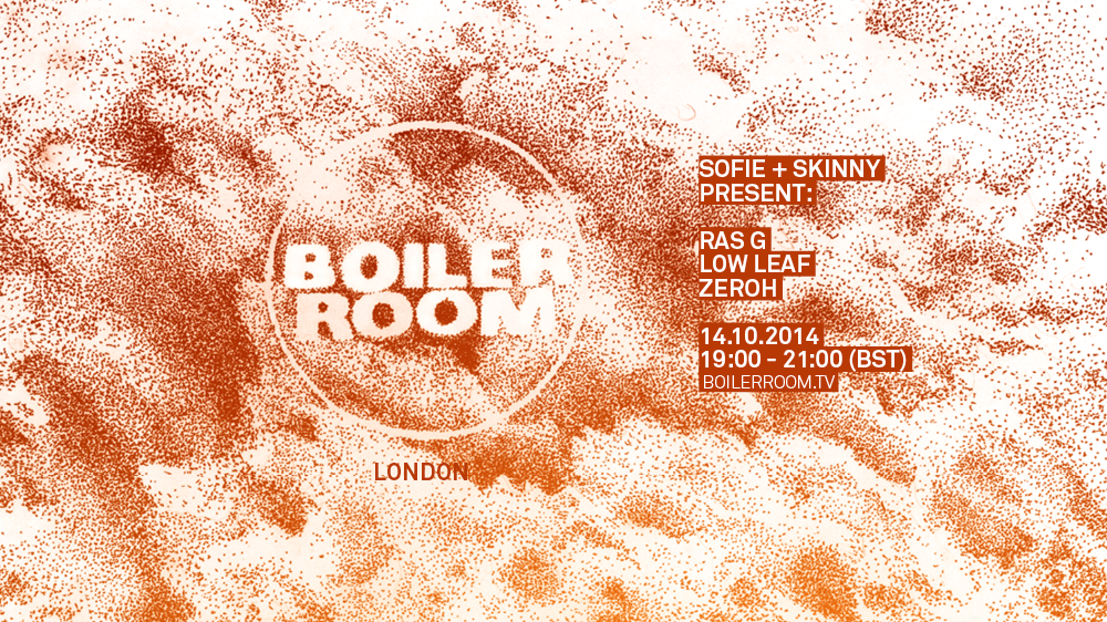 Flyer for event London: Ras G, Low Leaf & Zeroh .