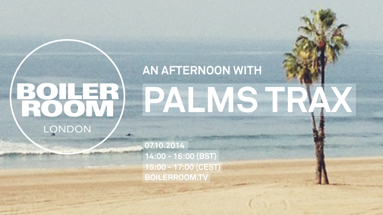 Flyer for event An Afternoon with Palms Trax.