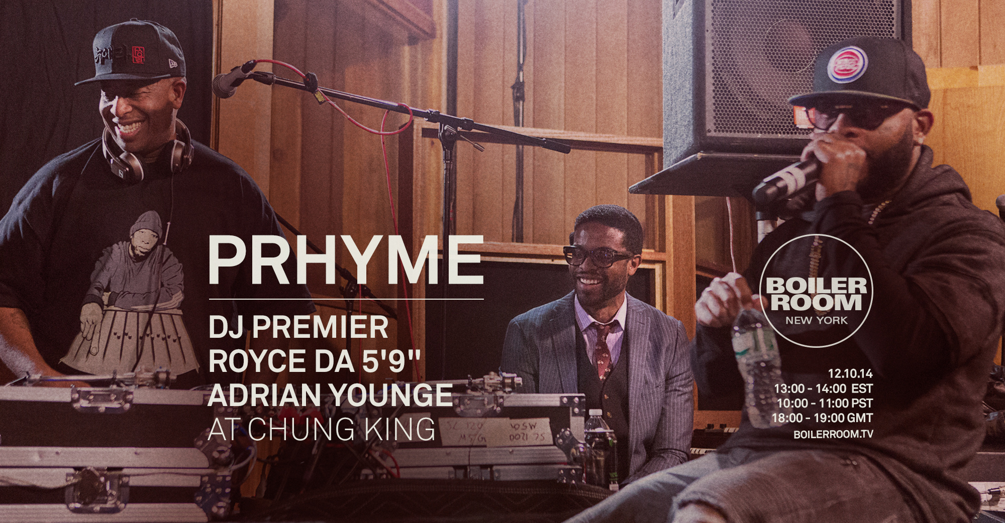 Flyer for event PRHYME: DJ Premier, Royce Da 5'9" & Adrian Younge .