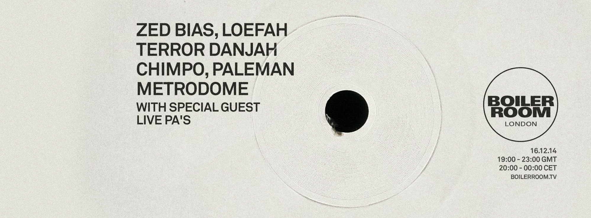 Flyer for event London: Zed Bias & Friends.