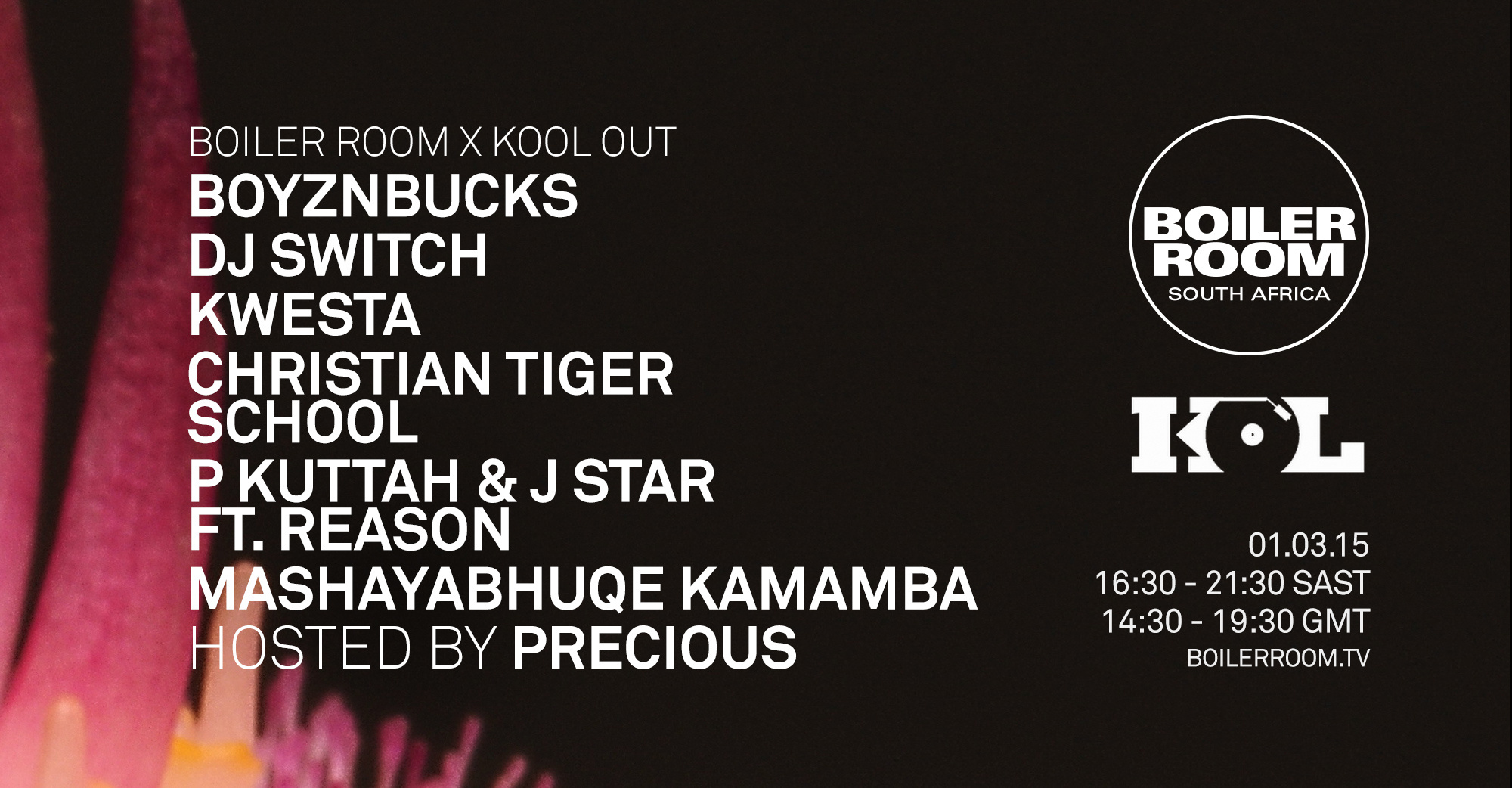 Flyer for event Boiler Room x Kool Out .