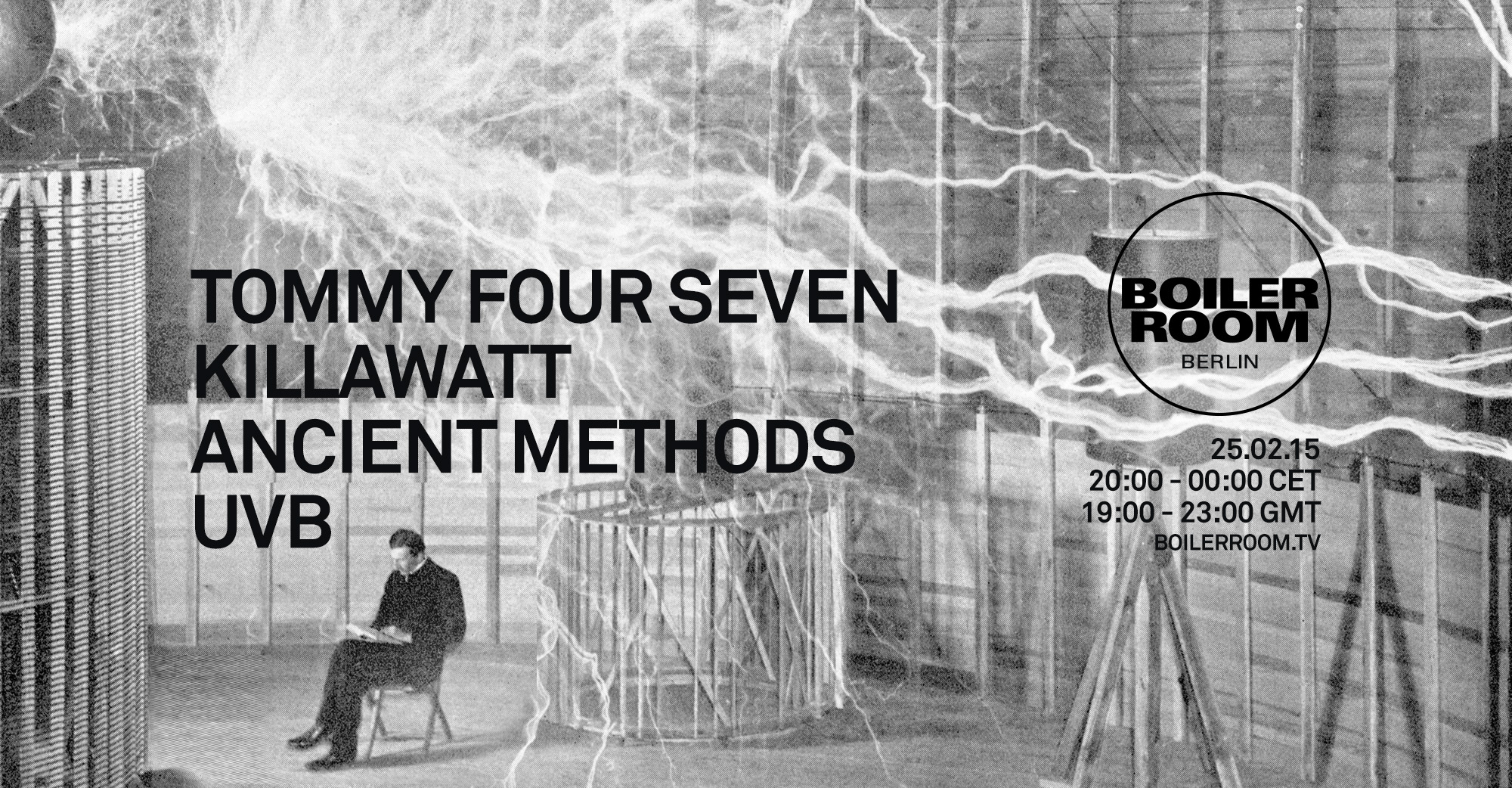 Flyer for event Berlin: Tommy Four Seven, Killawatt, Ancient Methods & UVB.