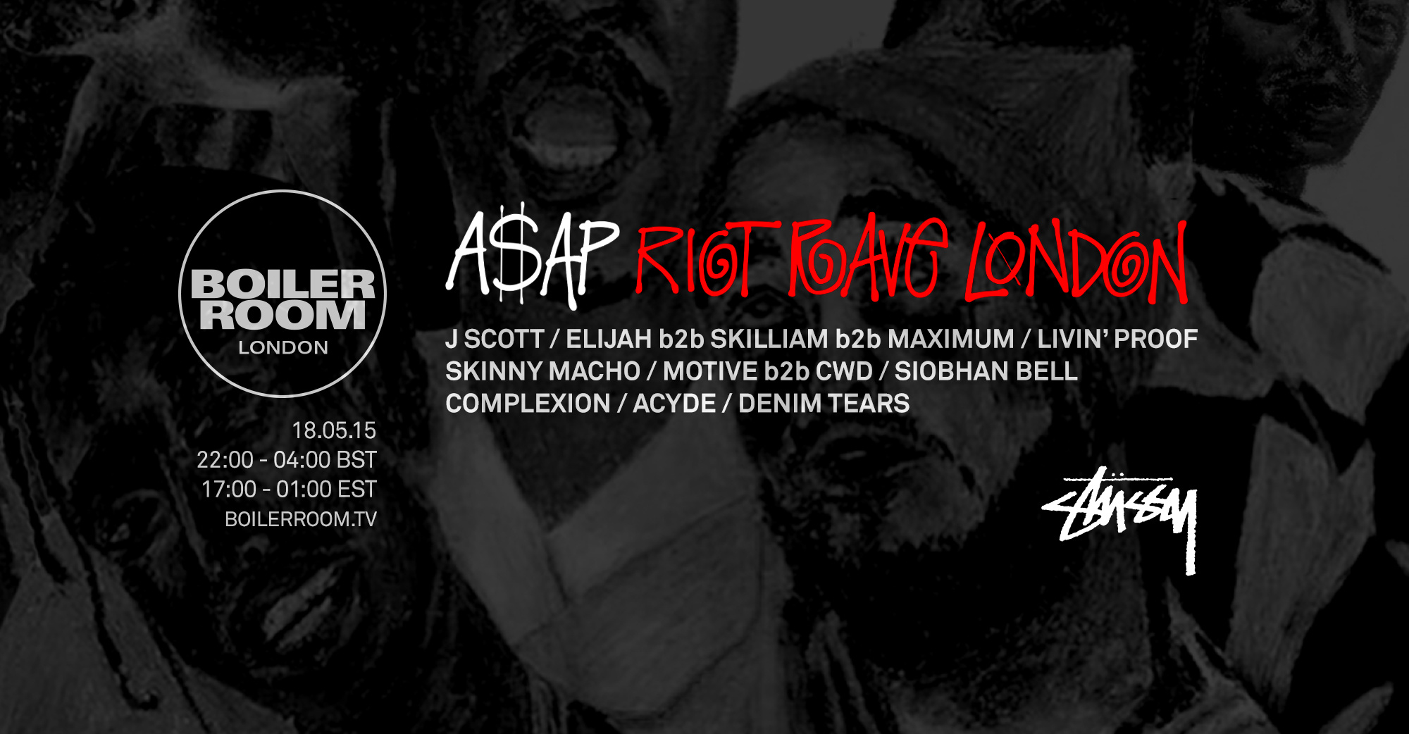Flyer for event A$AP Riot Rave London.