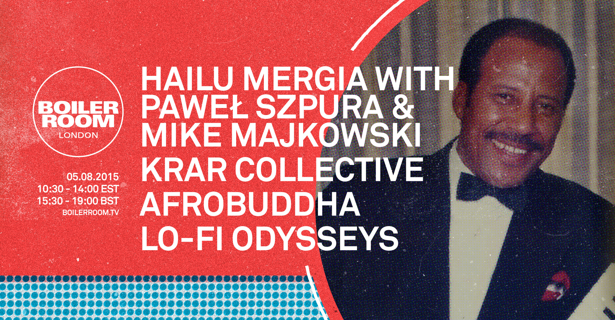 Flyer for event London: Hailu Mergia with Paweł Szpura & Mike Majkowski, Krar Collective, Afrobuddha & Lo-Fi Odysseys.
