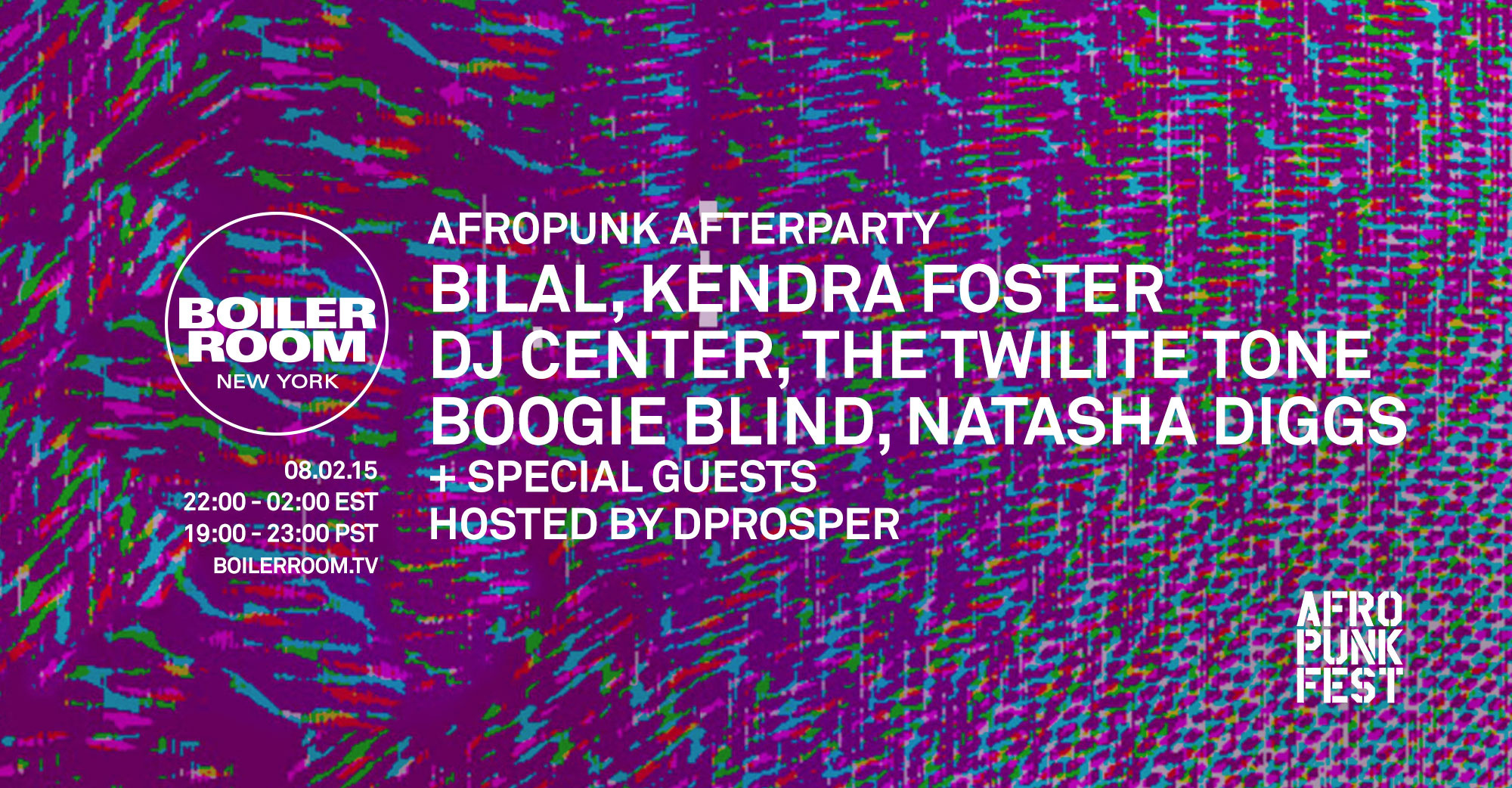 Flyer for event Afropunk After Dark: Bilal & Friends.
