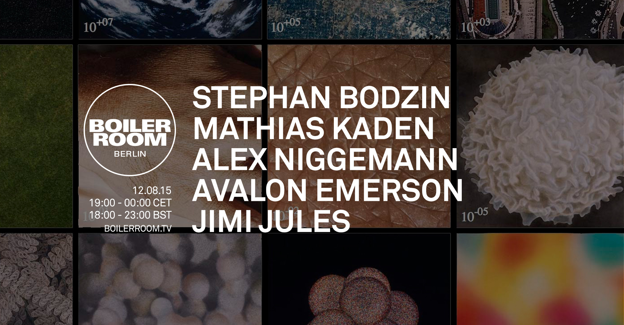 Flyer for event Berlin: Stephan Bodzin, Mathias Kaden, Alex Niggemann, Avalon Emerson, Jimi Jules.