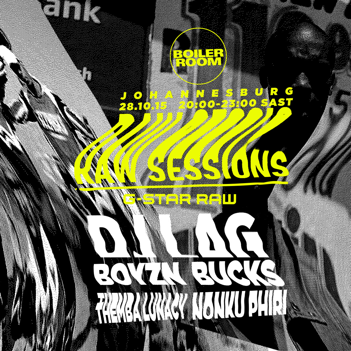 Flyer for event G-Star RAW Sessions: Johannesburg.
