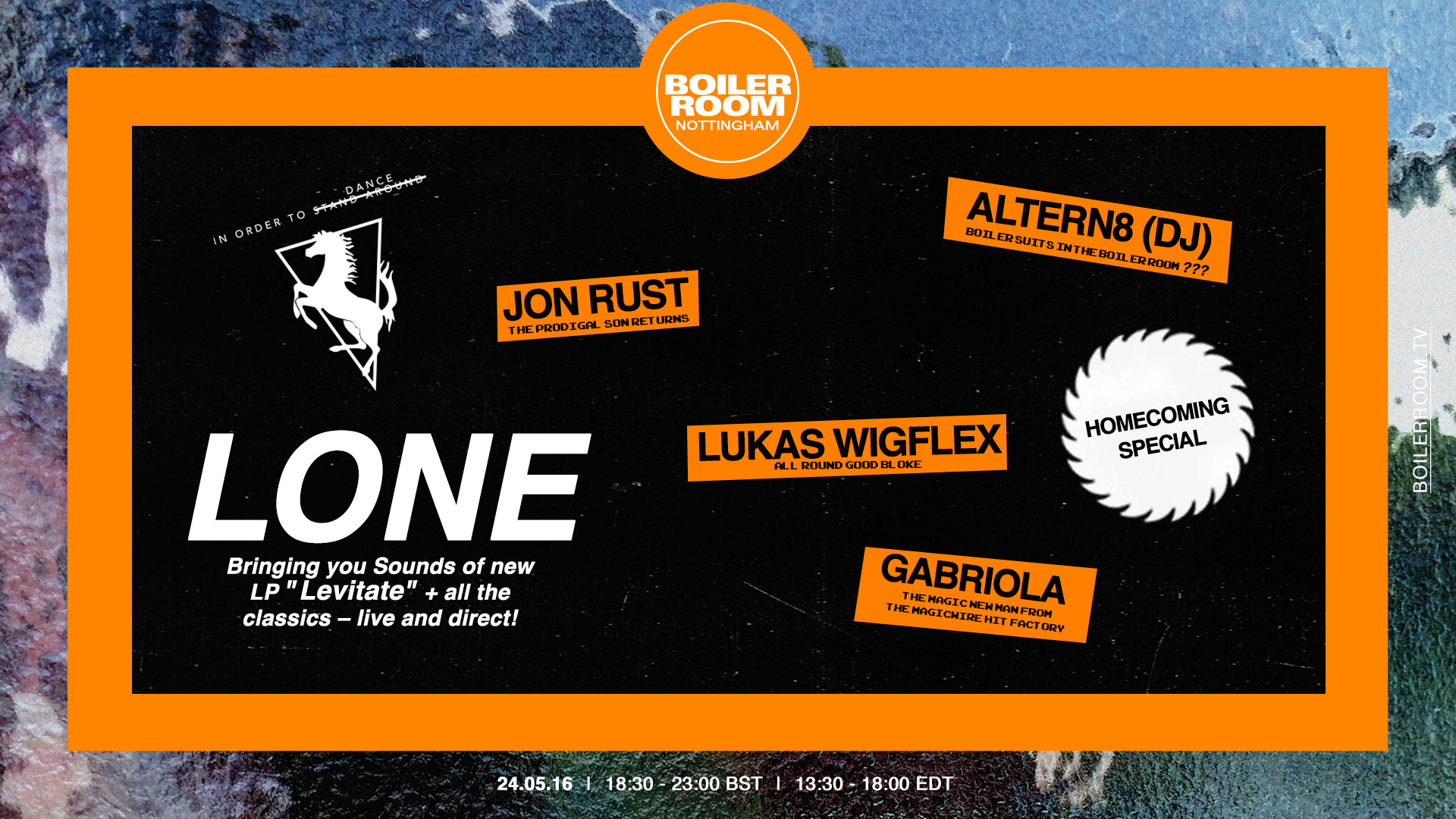 Flyer for event Nottingham: Lone, Altern8, Jon Rust, Lukas Wigflex + Gabriola.