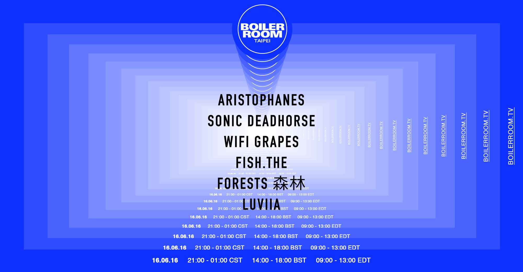 Flyer for event Boiler Room Taipei.