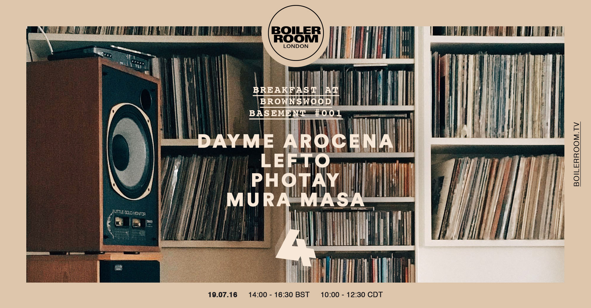 Flyer for event Channel 4: Breakfast at Brownswood Basement 001.