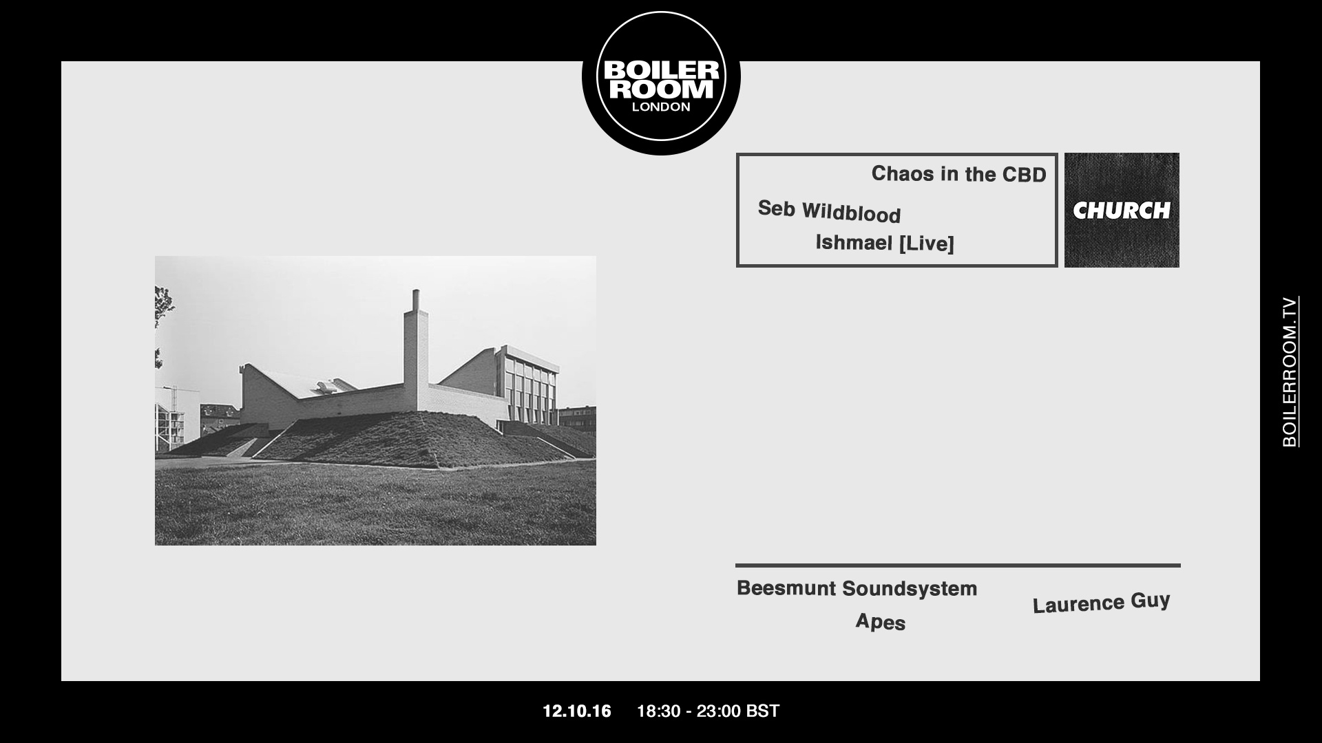 Flyer for event London: Church.