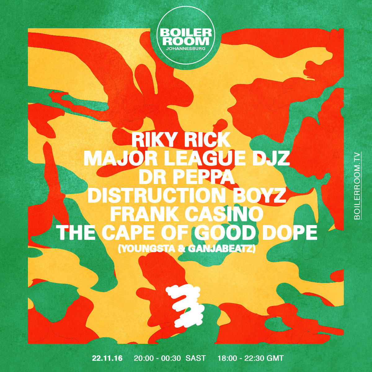 Flyer for event RIKY RIK, MAJOR LEAGUE DJZ, DR PEPPA, DISTRUCTION BOYZ, FRANK CASINO, THE CAPE OF GOOD DOPE.