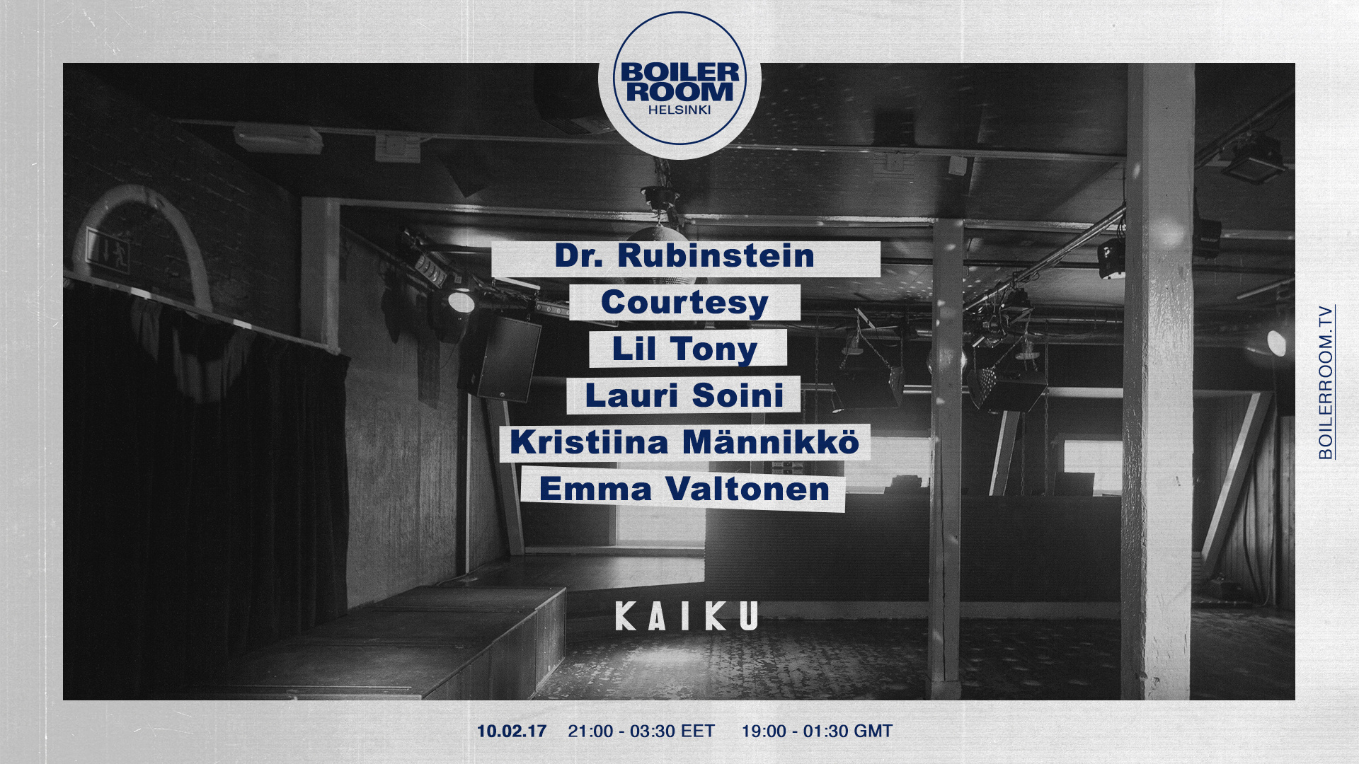Flyer for event Boiler Room Helsinki: Kaiku.