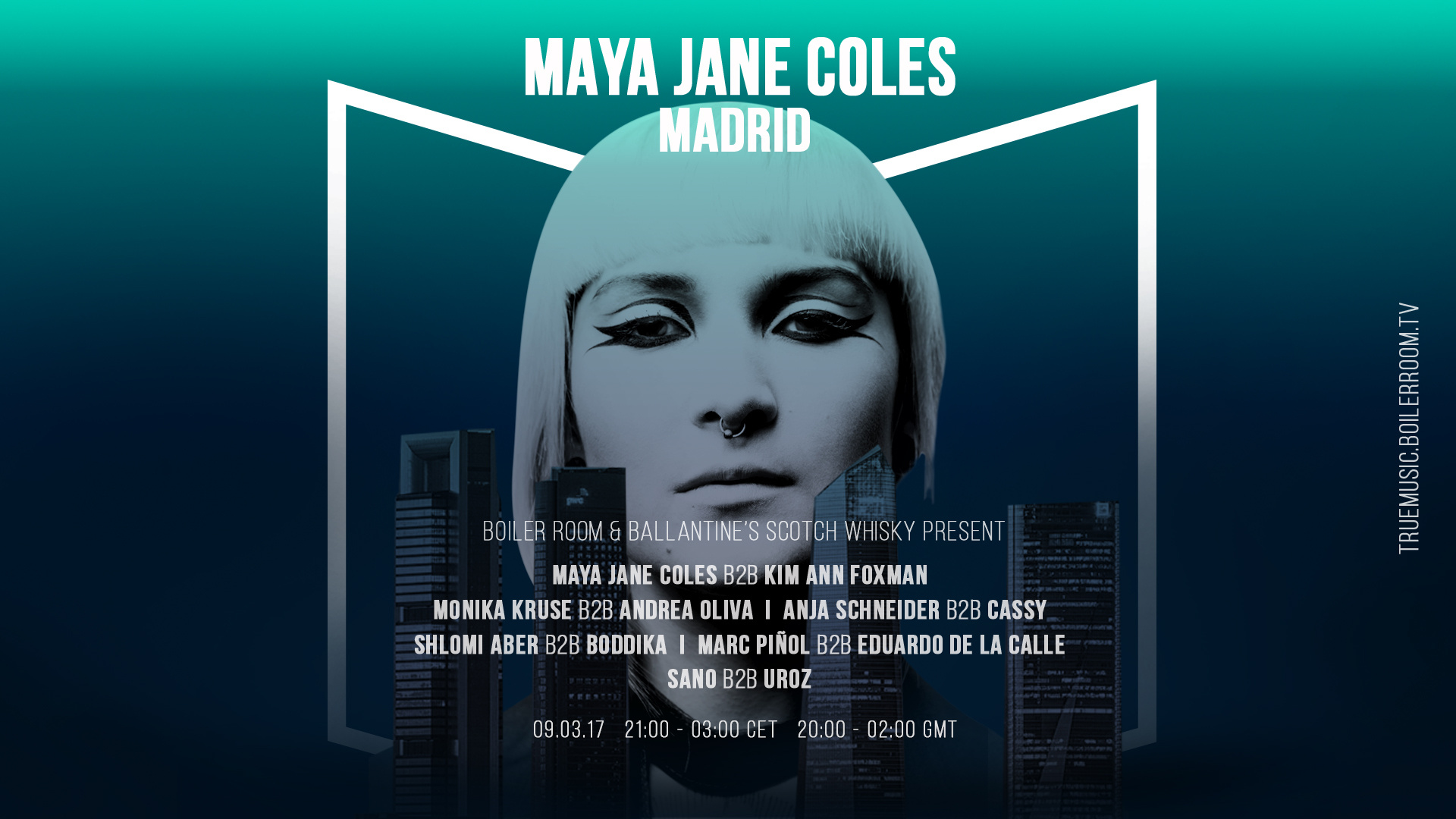 Flyer for event Boiler Room & Ballantine's True Music: Spain.