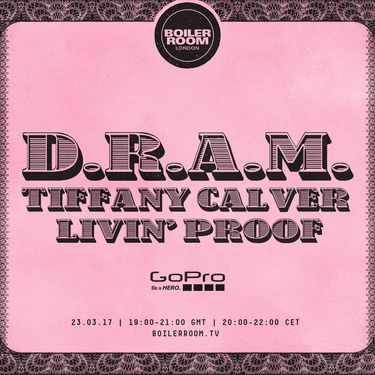 Flyer for event GoPro - D.R.A.M. London.