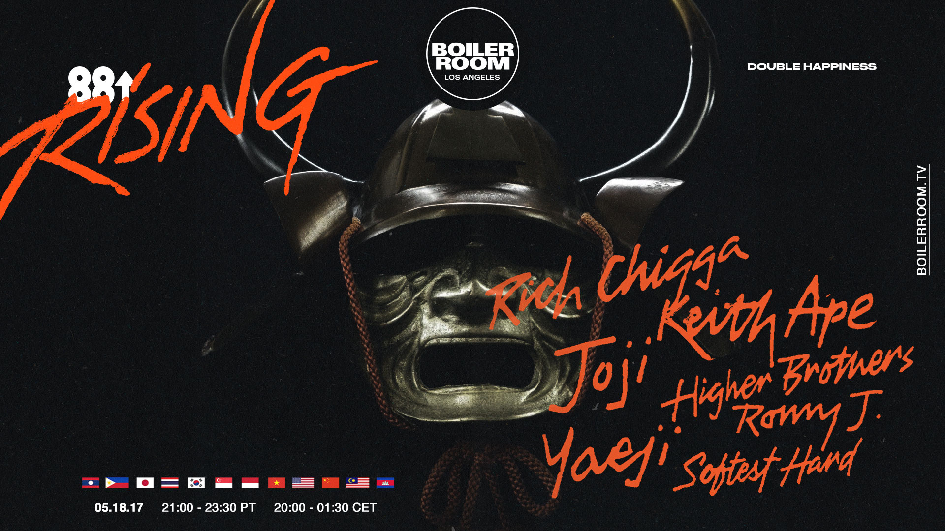 Flyer for event Boiler Room x 88rising.