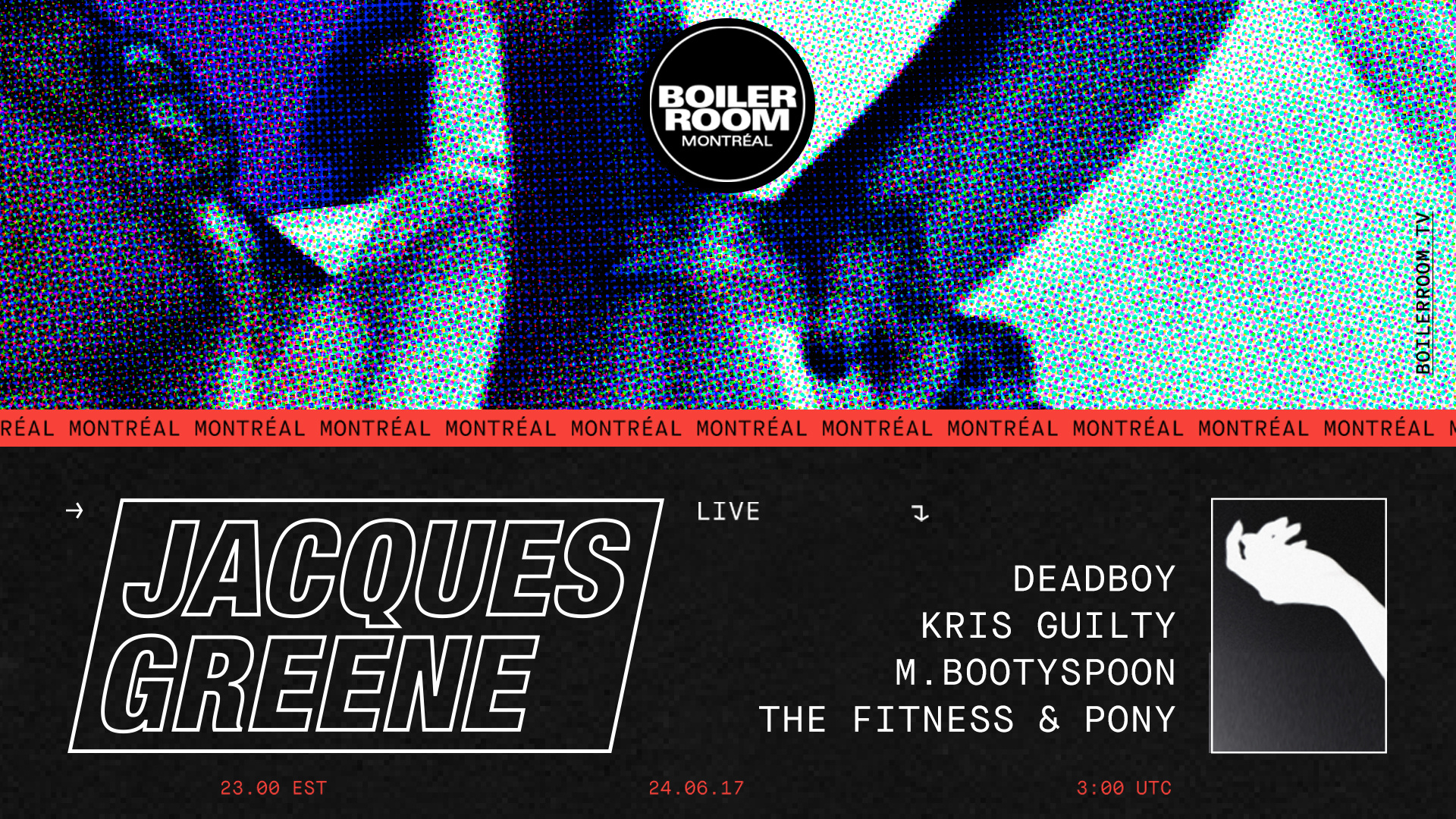 Flyer for event Jacques Greene.
