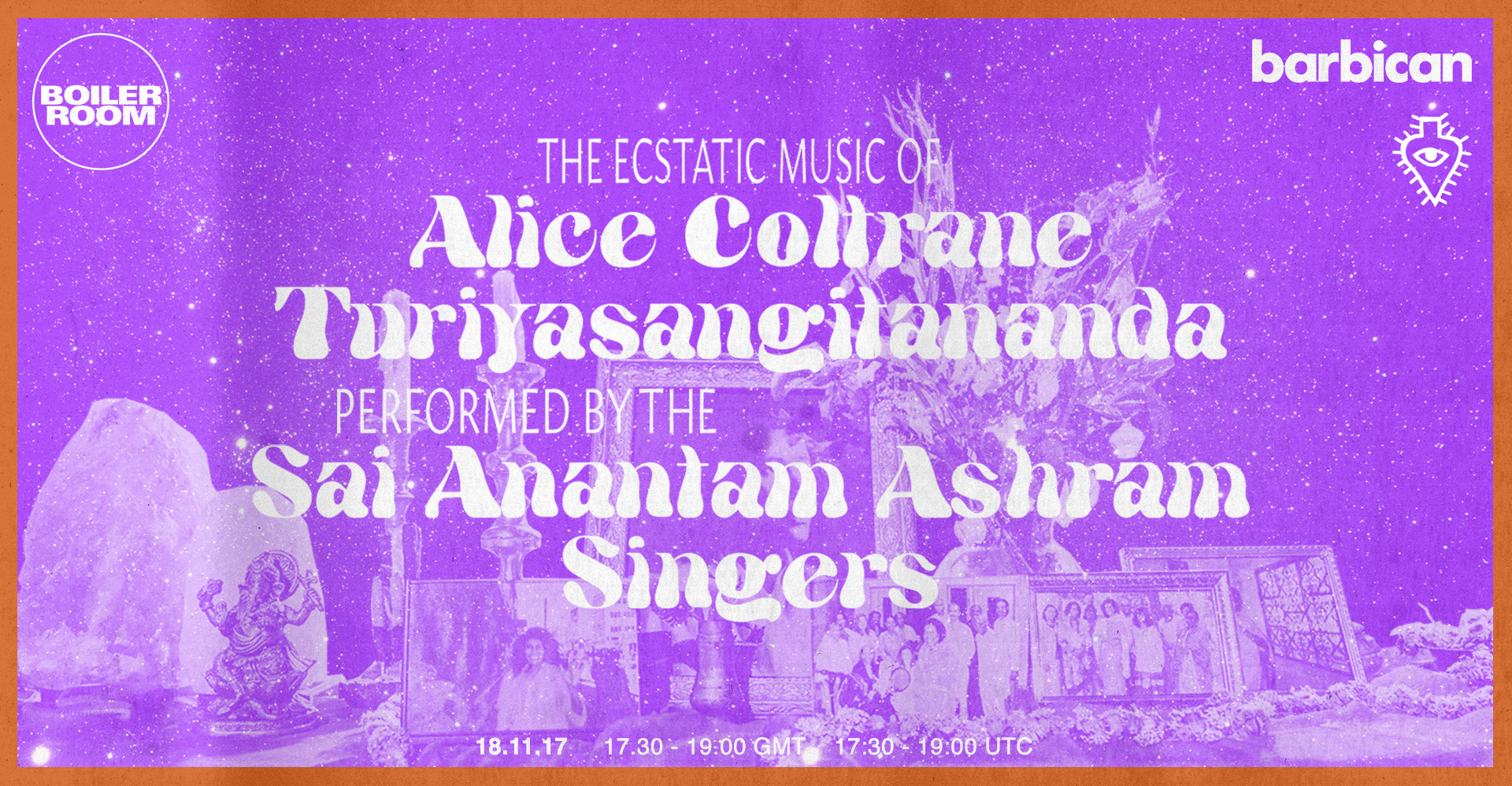 Flyer for event The Ecstatic Music Of Alice Coltrane Turiyasangitananda.