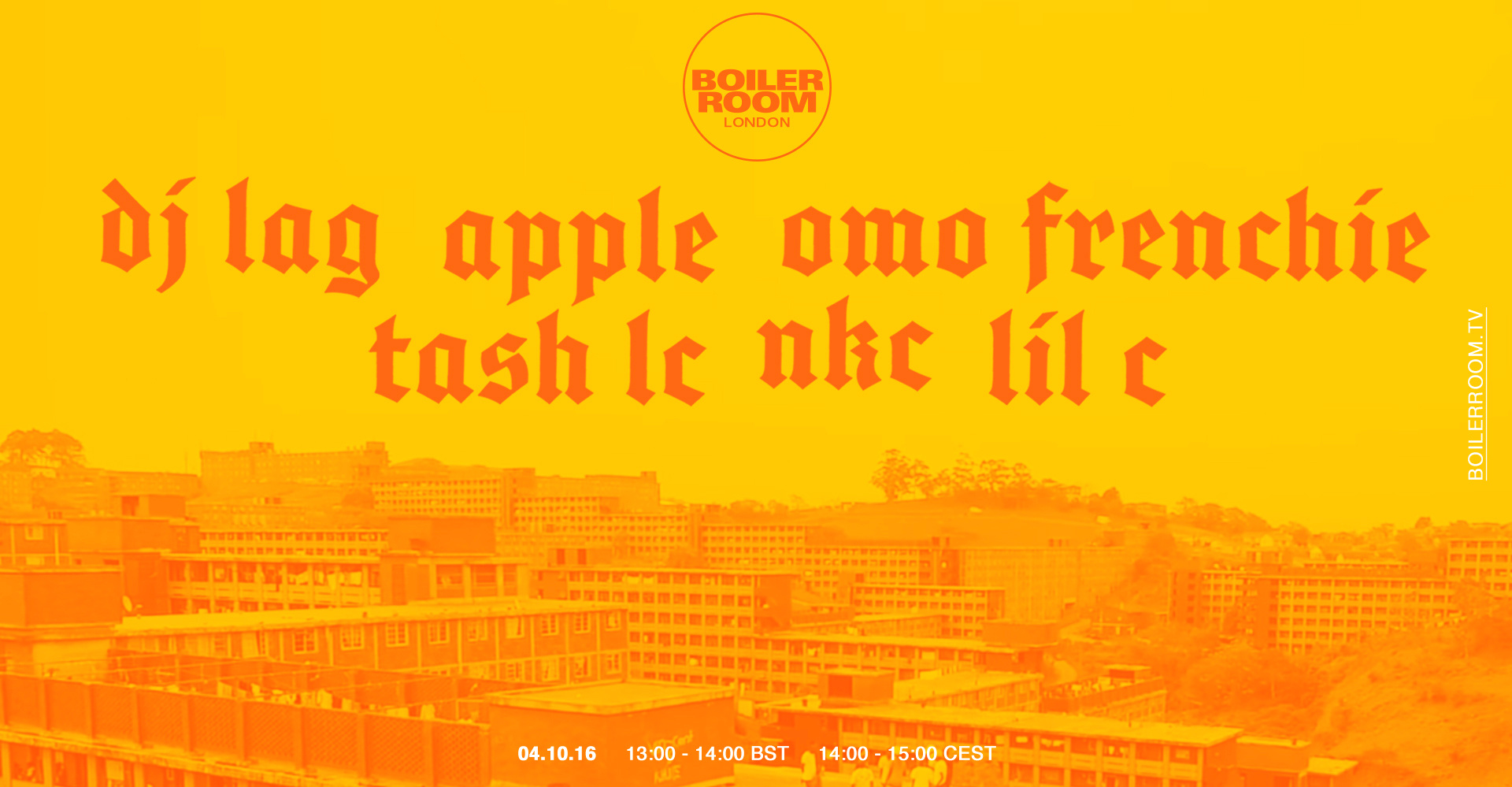 Flyer for event BR LDN: DJ Lag, Apple, Omo Frenchie, Tash LC, NKC, Lil C.
