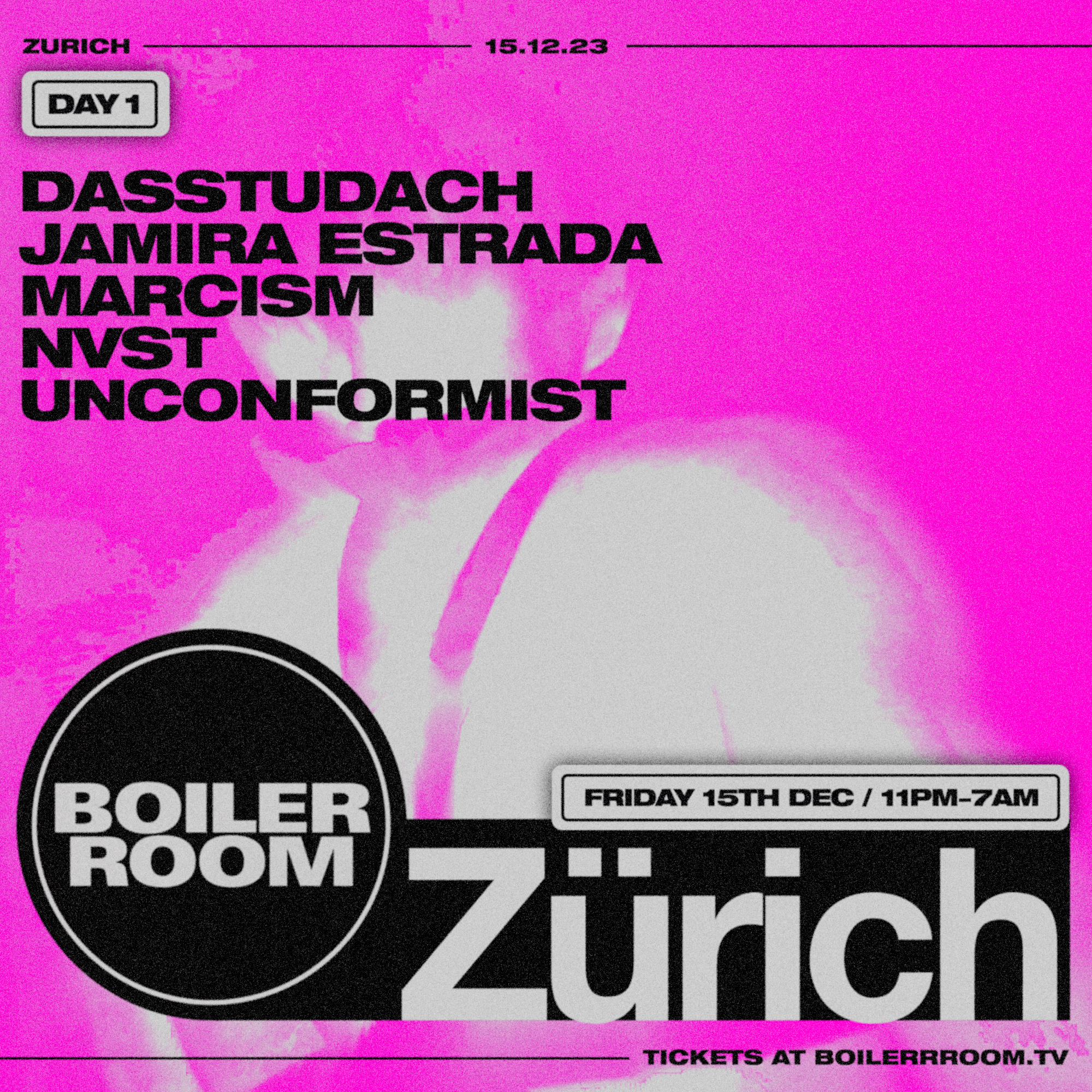 Flyer for event Boiler Room Zurich | Friday.